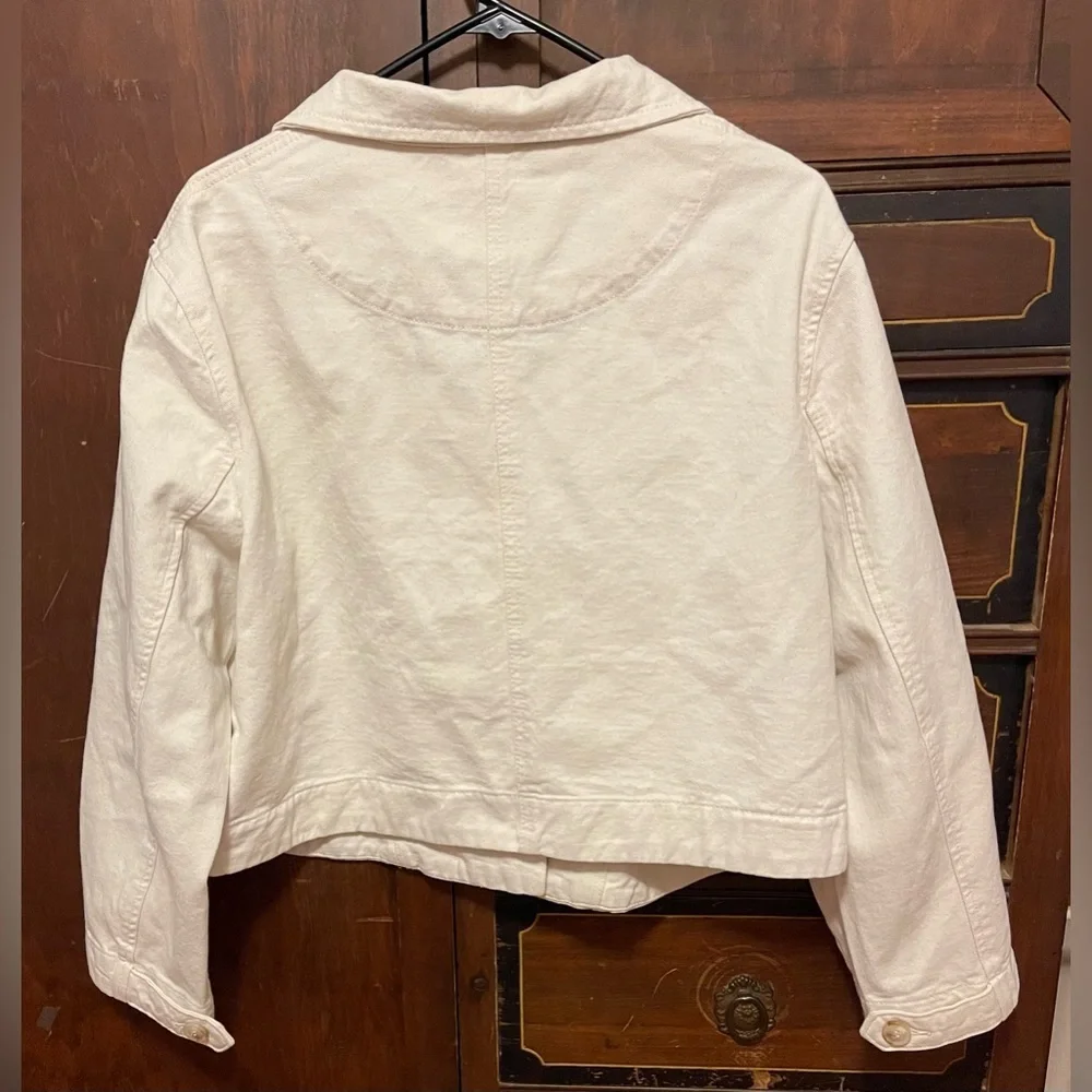 Current Air for Anthropology Cream Jean Jacket
